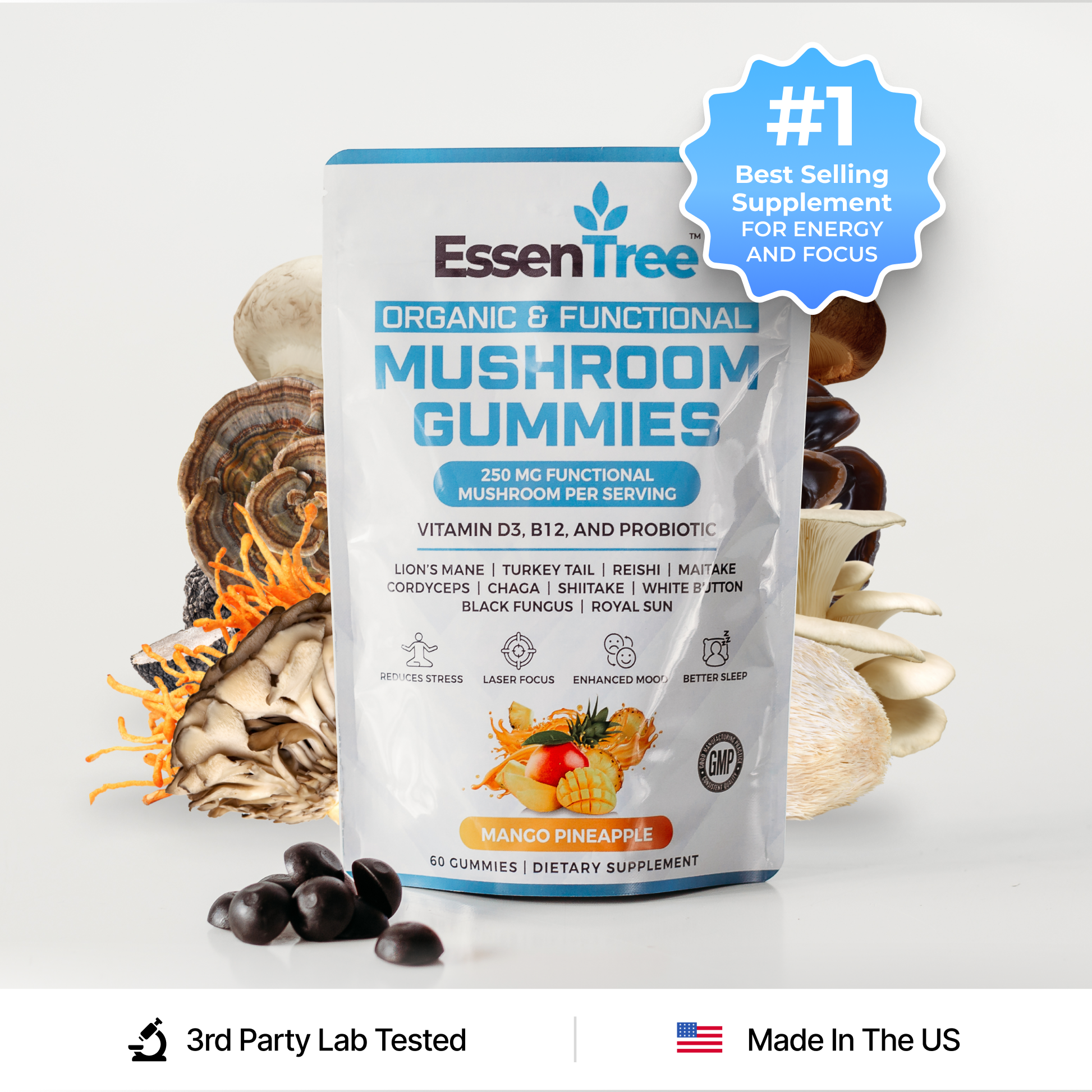 A single green leaf against a white background.